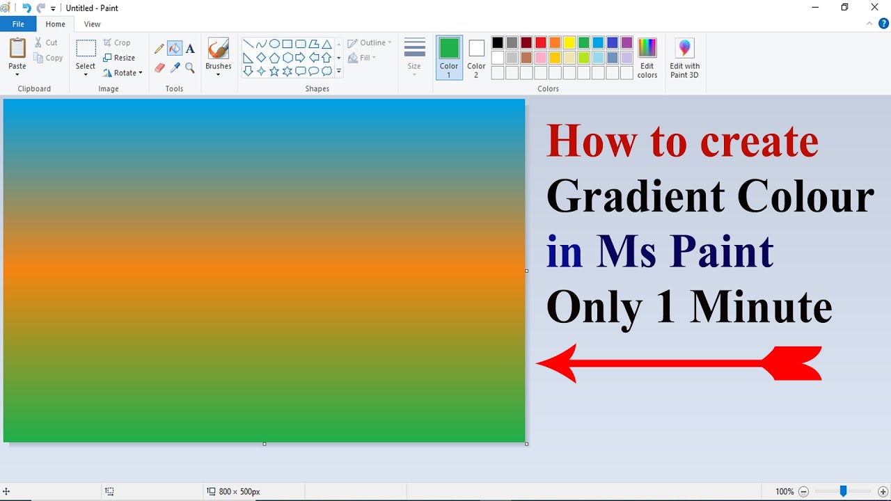 Color Blending in Ms Paint How To make Color Gradient in Ms paint