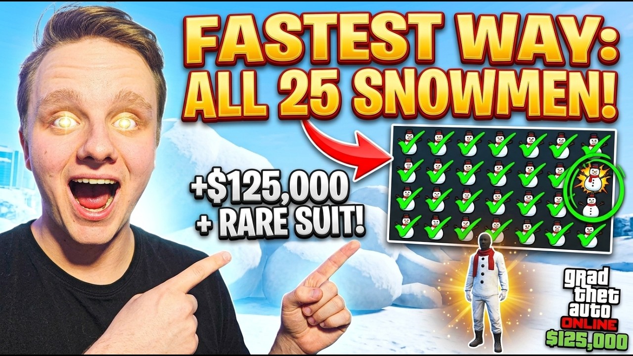 The Fastest Way To Destroy All 25 Snowmen In GTA Online