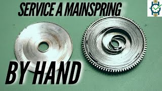 How To Service a Watch Mainspring By Hand - YouTube