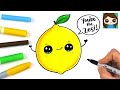 How to draw a lemon  cute fruit pun art