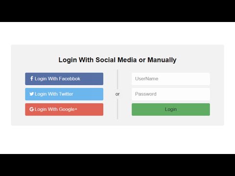 How To Make a Login Form With Social Media Buttons|Login With Social Media or Manually||By ZainXpert