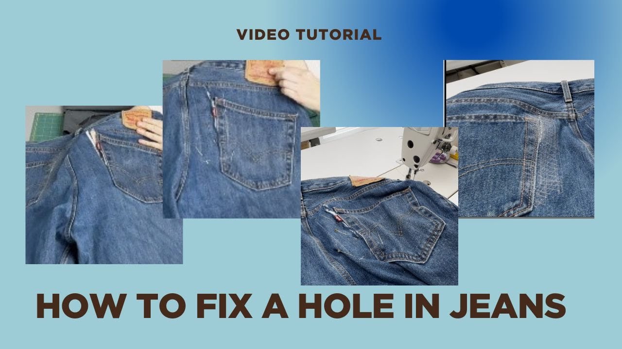 How to fix a hole in jeans - YouTube