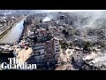 Aerial footage shows earthquake aftermath in hardhit turkish region of hatay