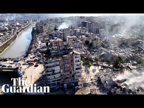 Aerial footage shows earthquake aftermath in hard-hit Turkish region of Hatay