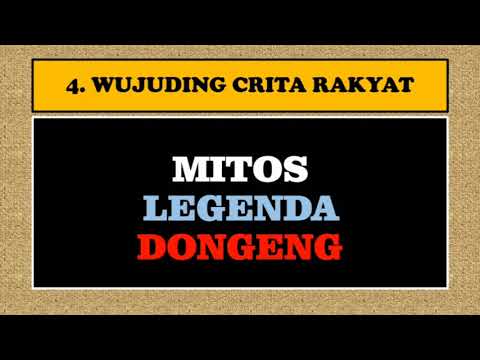 MATERI CRITA RAKYAT KANGGO SISWA SMA/SMK KELAS XI