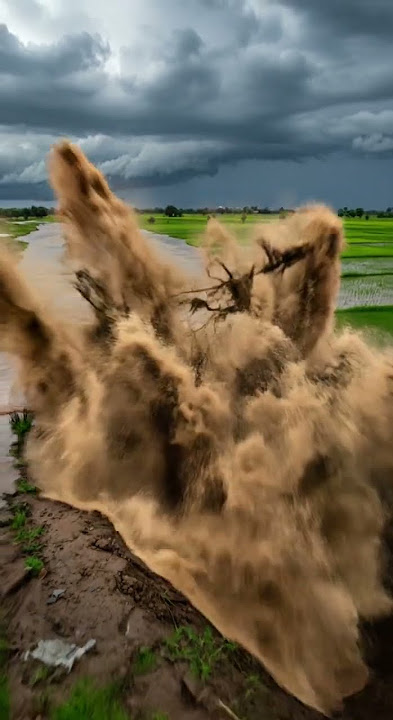 GAK AKAN NYANGKA! Beginilah Saat Bendungan Runtuh Menyapu Sawah dalam Sekejap! #viral #flood
