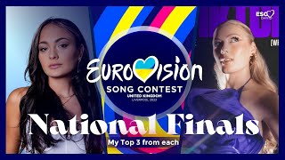 MY TOP 3 from each national final • Eurovision Song Contest Season 2023