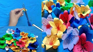 Very easy paper flower craft 🌺 || paper flower making step by step #video  #craftcreation