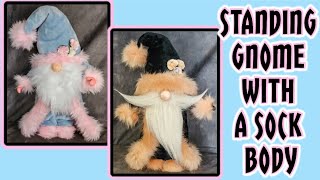 No sew standing gnome with a sock body tutorial