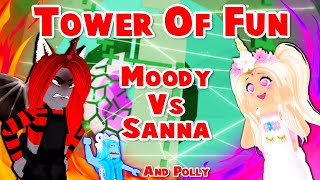 TOWER OF FUN Sanna Vs Moody FT POLLY POPTART! (Roblox)