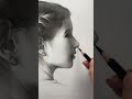 Bun Hairstyles drawing - Drawing a face from the side #drawing #sketch  #charcoal