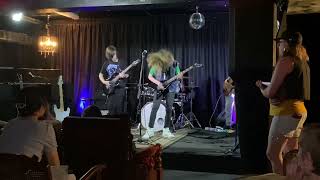 Slayer and Metallica covers by school band at open mic night