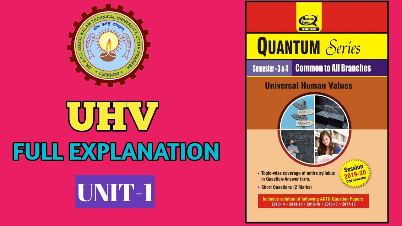 UHV UNIT - 1 {AKTU} FULL EXPLANATION [MOST IMPORTANT QUESTIONS] # ...