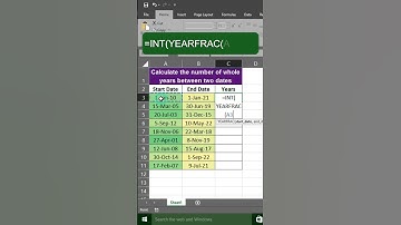 The Easiest Way to Find Whole Years Between Two Dates in Excel