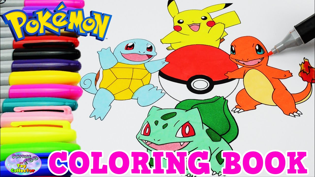 Pokemon Coloring Book Pikachu Charmander Episode Speed Colouring Surprise Egg And Toy Collector Setc Youtube