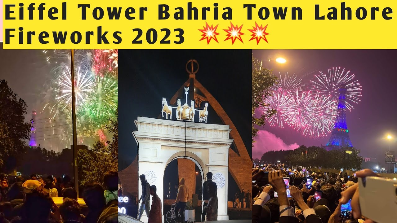 #vlog Bahria Town Lahore/. Eiffel Tower Bahria Town Fireworks 2023 ...