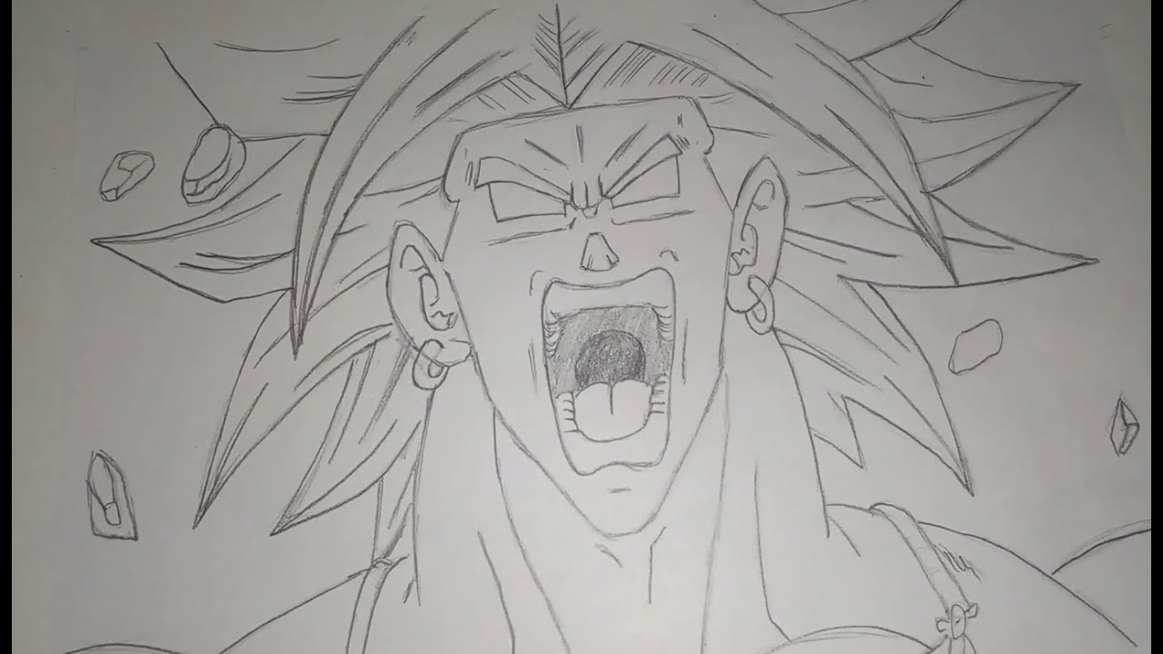 Como Dibujar a BROLY SSJ Legendario a Lápiz - YouTube