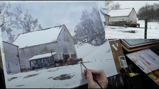 Seasonal Watercolor Full Demo Example: Snow Scene