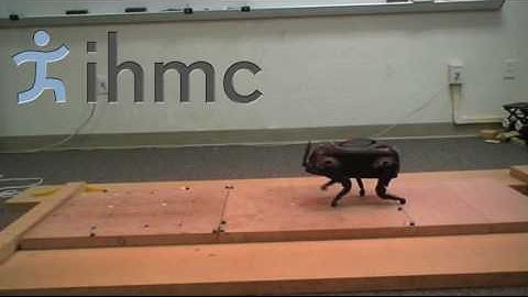 Little Dog Robot at IHMC walking with a Dynamic Crawl Gait