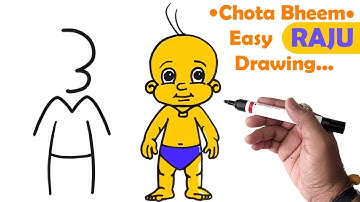 छोटा भीम वाले अपने प्यारे राजू का ड्राइंग बोहतही आसानीसे | Chota Bheem - Raju Drawing Very Easy 🧡💙