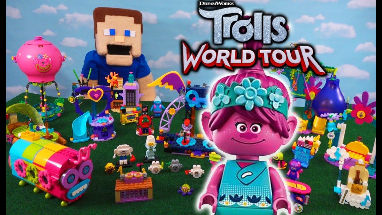 TROLLS 2 World Tour LEGO Movie Village! Stop Motion Adventure -