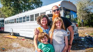 Living Debt Free in a Bus Home  Family's $15k House On Wheels