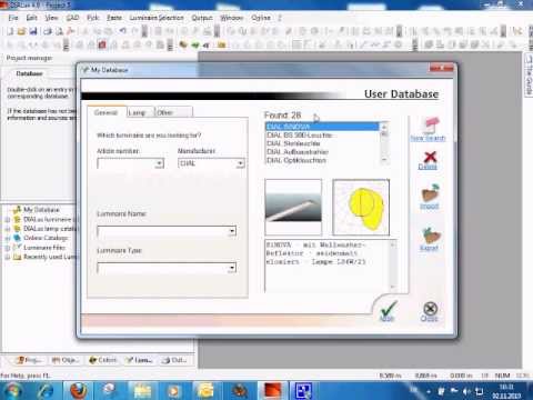 DIALux tutorial #5 import and permanent link for database