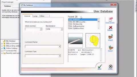 DIALux tutorial #5 import and permanent link for database