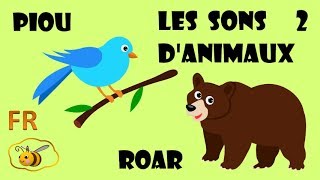 Les cris et bruits des animaux en français 2. Dessin éducatif pour bébé. Learn French for kids