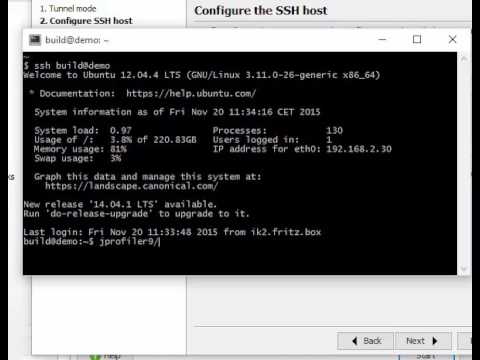 Remote profiling through an SSH tunnel with JProfiler (LowRes)