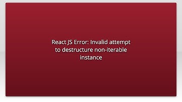 React JS Error: Invalid attempt to destructure non-iterable instance