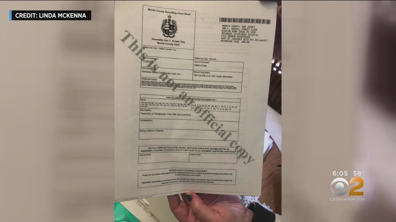 Morris County Residents Say They Should Not Have To Pay Liens YouTube