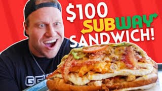 $100 Subway Sandwich CHALLENGE! REACTION!!