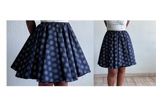 How to cut and make a circle flare gathers skirt|how to cut 360 double flare beginner friendly
