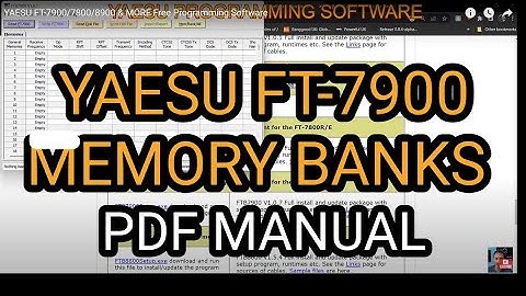 YAESU FT-7900 MEMORY BANKS -MANUAL PDF
