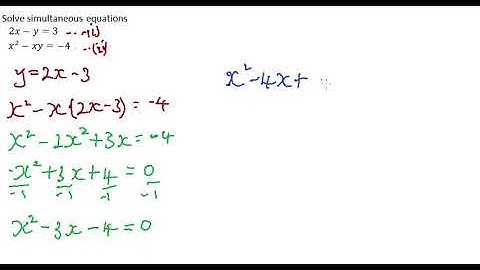 Solving simultaneous  equations example 1