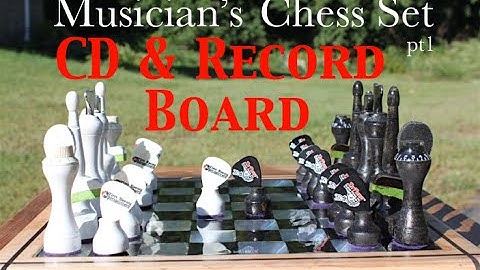 Chess Board made from Records and CDs - Musician