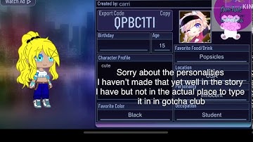 My Gacha club oc’s export codes