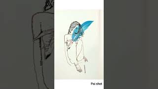 Sketch a girl using python turtle #shorts #creative #satisfying