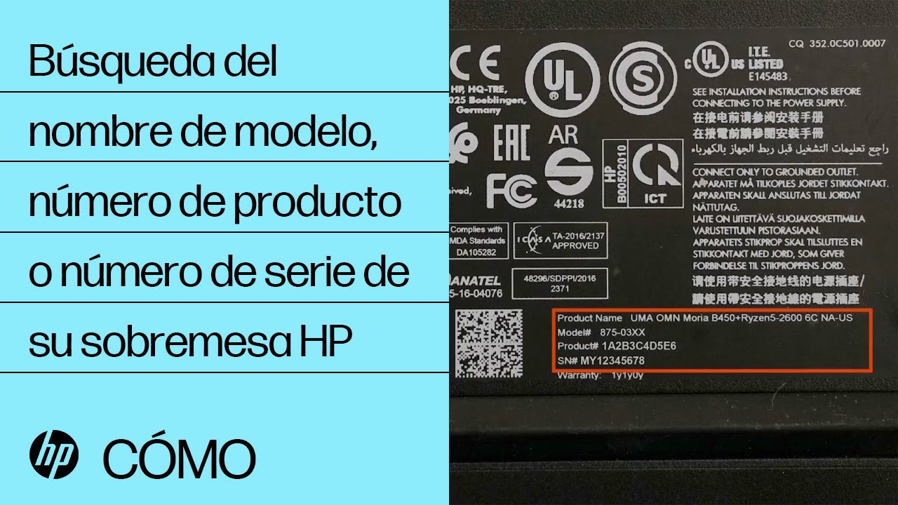 Búsqueda del nombre de modelo, número de producto o número de serie de su  sobremesa HP | HP Support - YouTube