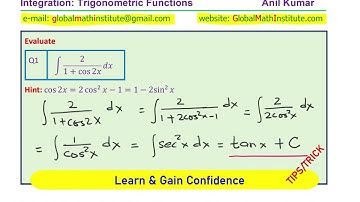 Integration with Trigonometric Functions cos2x Simplify Identities 3 Examples Indefinite Integrals