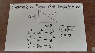 Pythagorean Formula: the use of calculator to find the hypotenuse