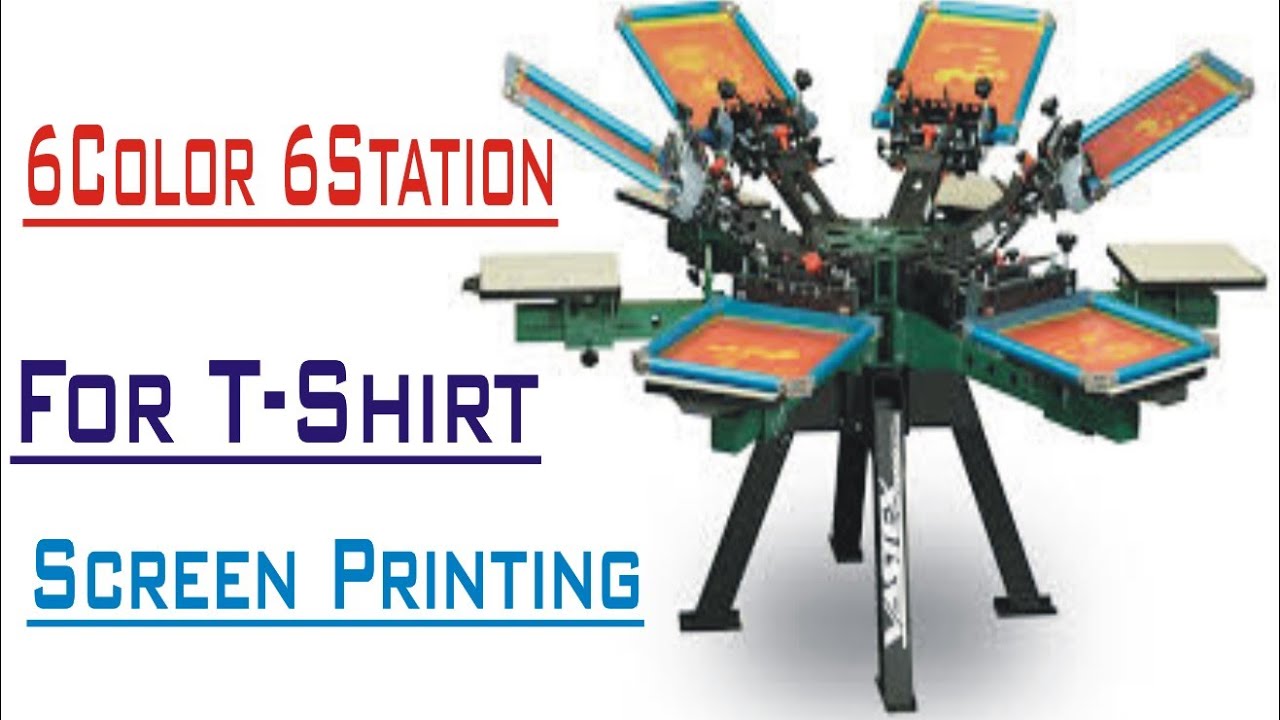 TShirt Screen Printing Machine six Station YouTube