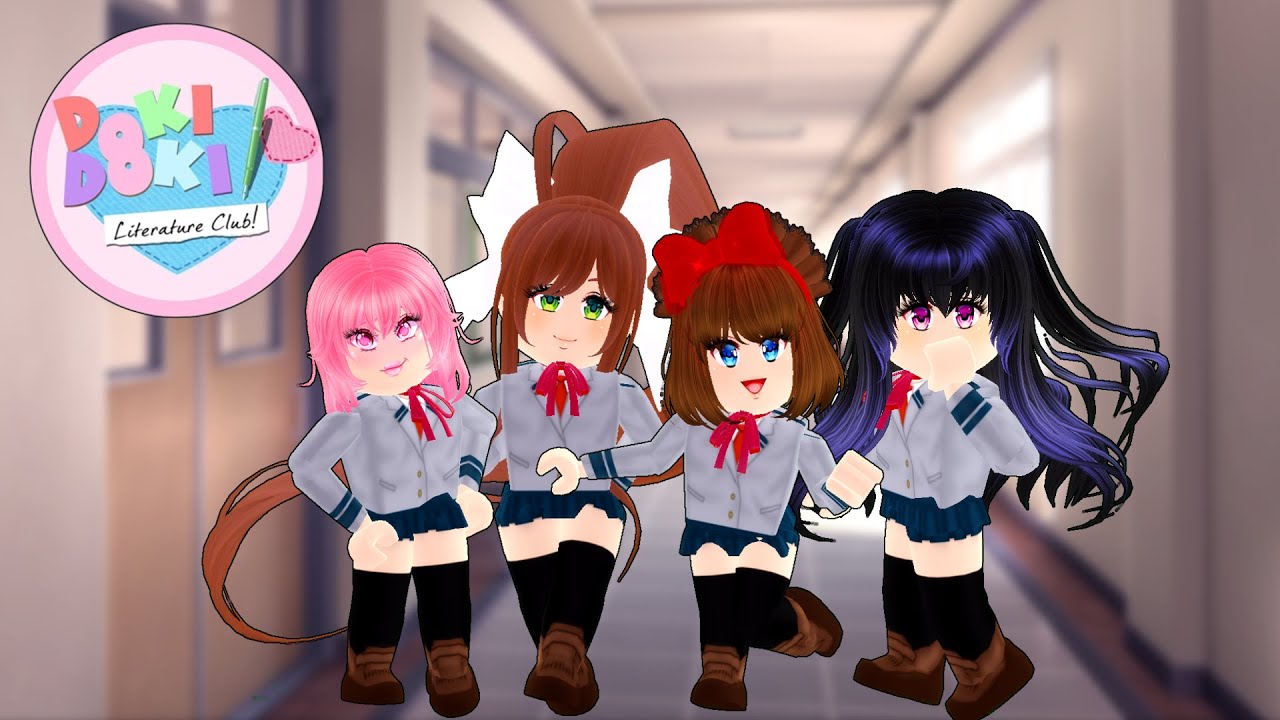 Doki Doki Literature Club In Roblox Royale High Youtube - monika shirt roblox