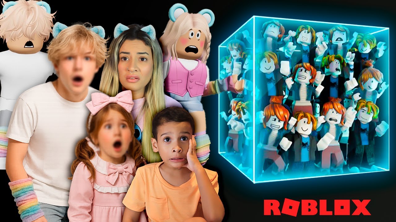 O ÚLTIMO A SAIR DA CAIXA VENCE com MEU IRMÃO e MEUS FILHOS no ROBLOX