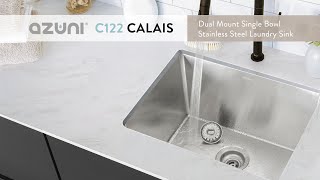 22" Undermount Single Bowl 18G Stainless Steel Laundry Sink C122 Calais