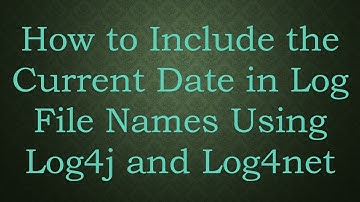 How to Include the Current Date in Log File Names Using Log4j and Log4net