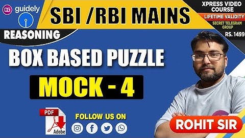 SBI CLERK MAINS BOX BASED PUZZLE (THREE VARIABLE)  BY ROHIT SIR
