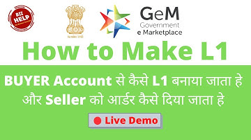 Learn to create Gem L1 Comparison | L1 Purchase In GeM | Learn to place order to seller in L1 Dir...