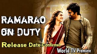 World TV Premiere Ramarao on Duty Film ka Hindi | Ramarao on duty Movie World TV Premiere in Hindi